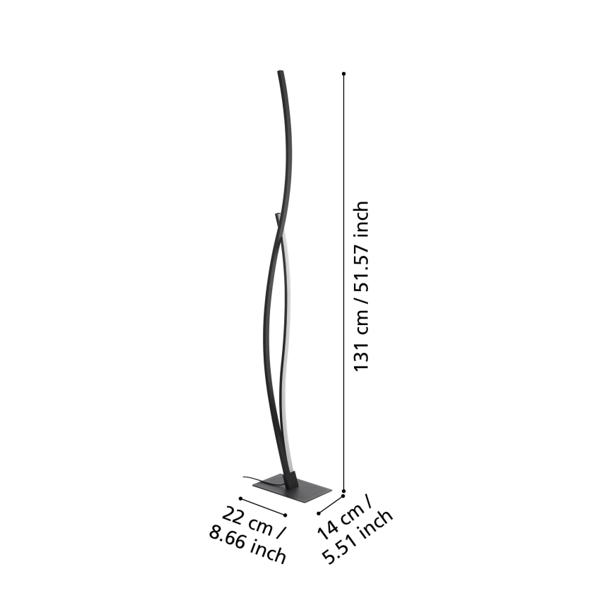 Eglo - LED Põrandalamp LED/20W/230V 4000K must
