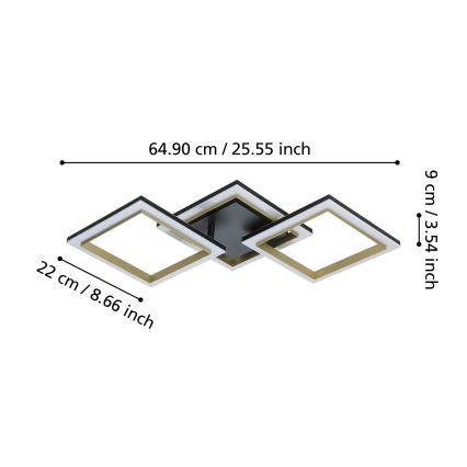 Eglo - LED Hämardatav laevalgusti LED/20W/230V 4000K must/kuldne