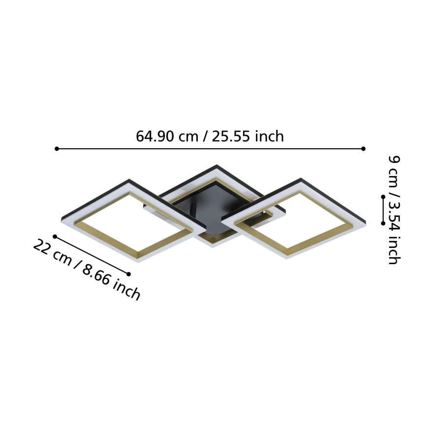 Eglo - LED Hämardatav laevalgusti LED/20W/230V 4000K must/kuldne