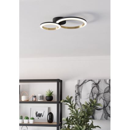 Eglo - LED Hämardatav laevalgusti LED/12W/230V 4000K must/kuldne