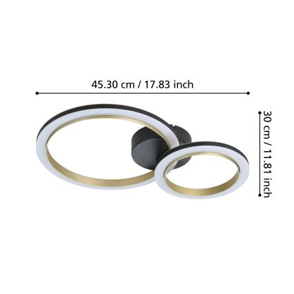 Eglo - LED Hämardatav laevalgusti LED/12W/230V 4000K must/kuldne