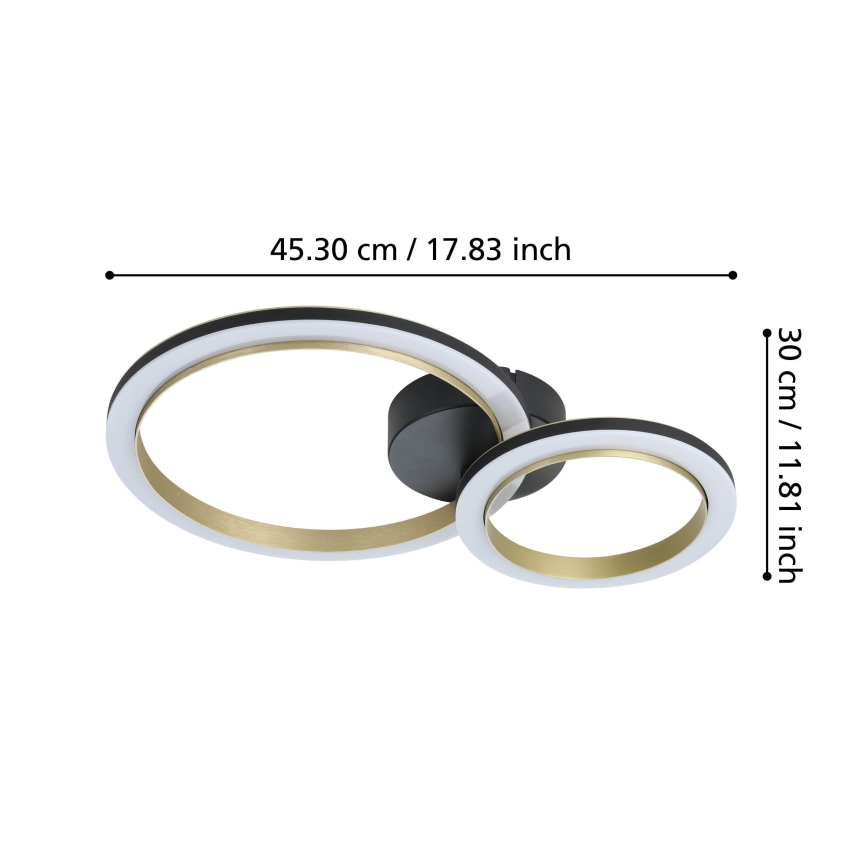 Eglo - LED Hämardatav laevalgusti LED/12W/230V 4000K must/kuldne