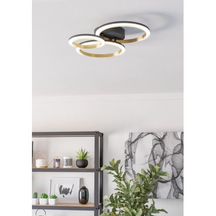 Eglo - LED Hämardatav laevalgusti LED/20W/230V 4000K must/kuldne