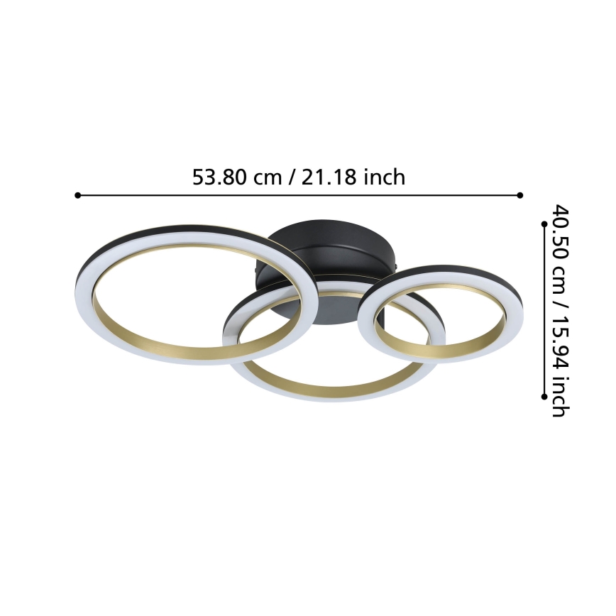 Eglo - LED Hämardatav laevalgusti LED/20W/230V 4000K must/kuldne