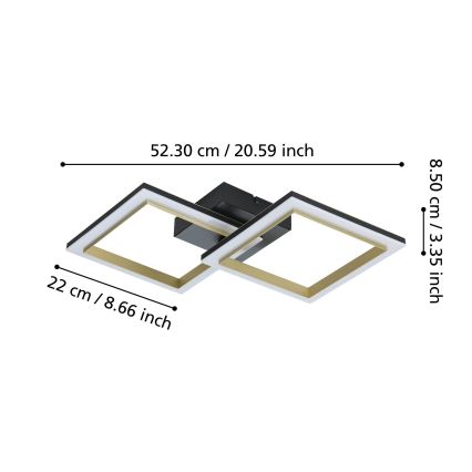 Eglo - LED Hämardatav laevalgusti LED/18,4W/230V 4000K must/kuldne