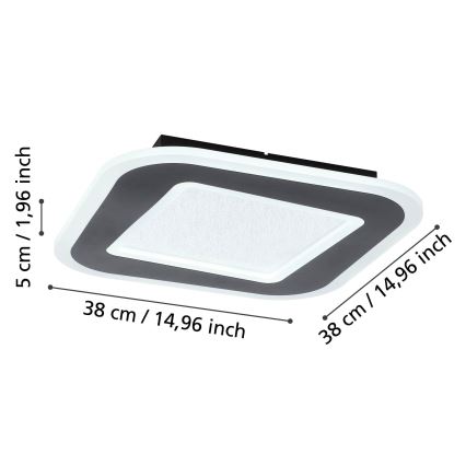 Eglo - LED Hämardatav laevalgusti LED/20W/230V 2700-6500K must + kaugjuhtimispult