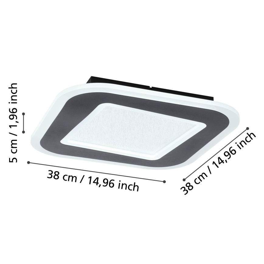 Eglo - LED Hämardatav laevalgusti LED/20W/230V 2700-6500K must + kaugjuhtimispult