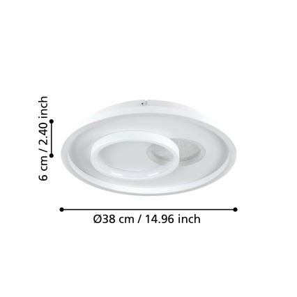 Eglo - LED laelamp LED/14W/230V + LED/8,5W läbimõõt 38 cm valge