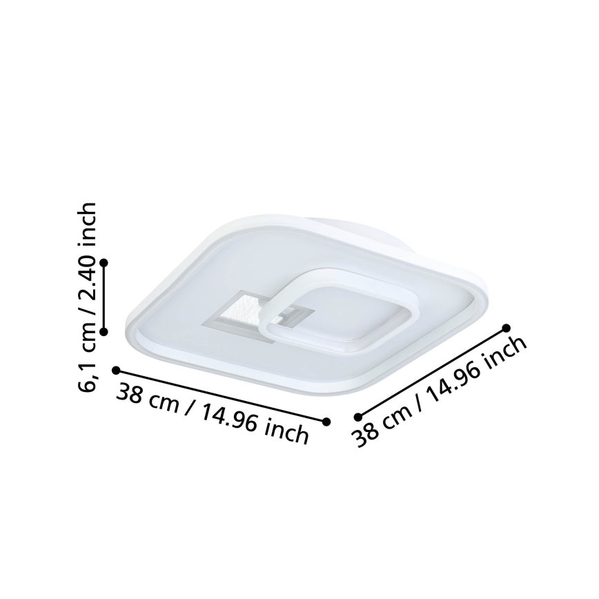 Eglo - LED Laevalgusti 1xLED/16,2W/230V + 1xLED/9,2W 38x38 cm valge