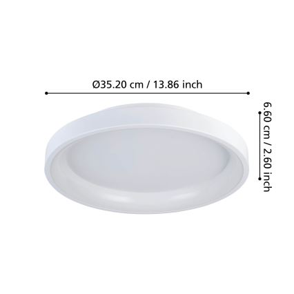 Eglo - LED Hämardatav laevalgusti LED/12W/230V 2700-6500K valge + kaugjuhtimispult