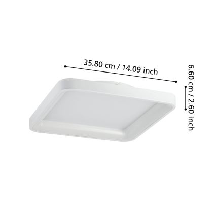 Eglo - LED Hämardatav laevalgusti LORETELLO LED/12W/230V valge + kaugjuhtimispult