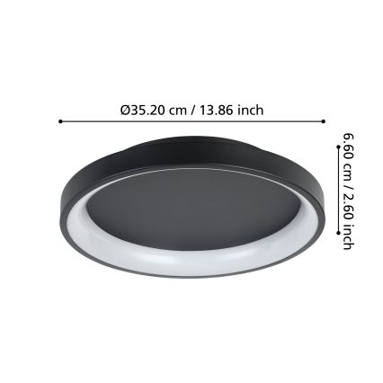 Eglo - LED Hämardatav laevalgusti LED/12W/230V 2700-6500K must + kaugjuhtimispult