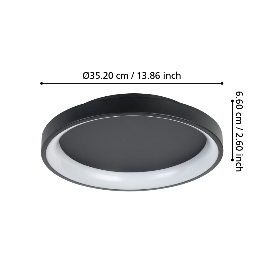 Eglo - LED Hämardatav laevalgusti LED/12W/230V 2700-6500K must + kaugjuhtimispult