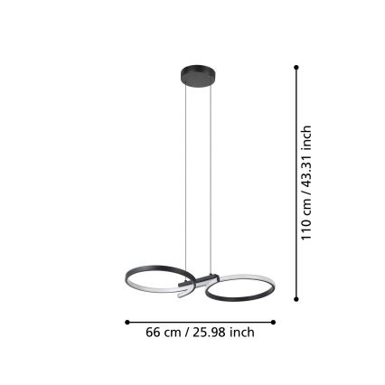 Eglo - LED Lühter LED/21W/230V 3000K must
