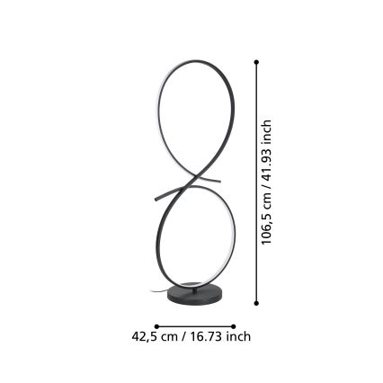Eglo - LED Põrandalamp LED/20W/230V 3000K must