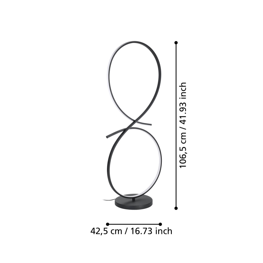 Eglo - LED Põrandalamp LED/20W/230V 3000K must