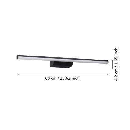 Eglo - LED RGBW Hämardatav vannituba peeglivalgustus LED/12W/230V 2700-6500K IP44 must