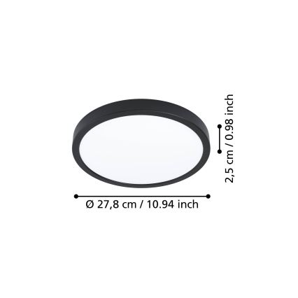 Eglo - LED laevalgusti LED/14,2W/230V 2700/4000/6500K läbimõõt 27,8 cm must
