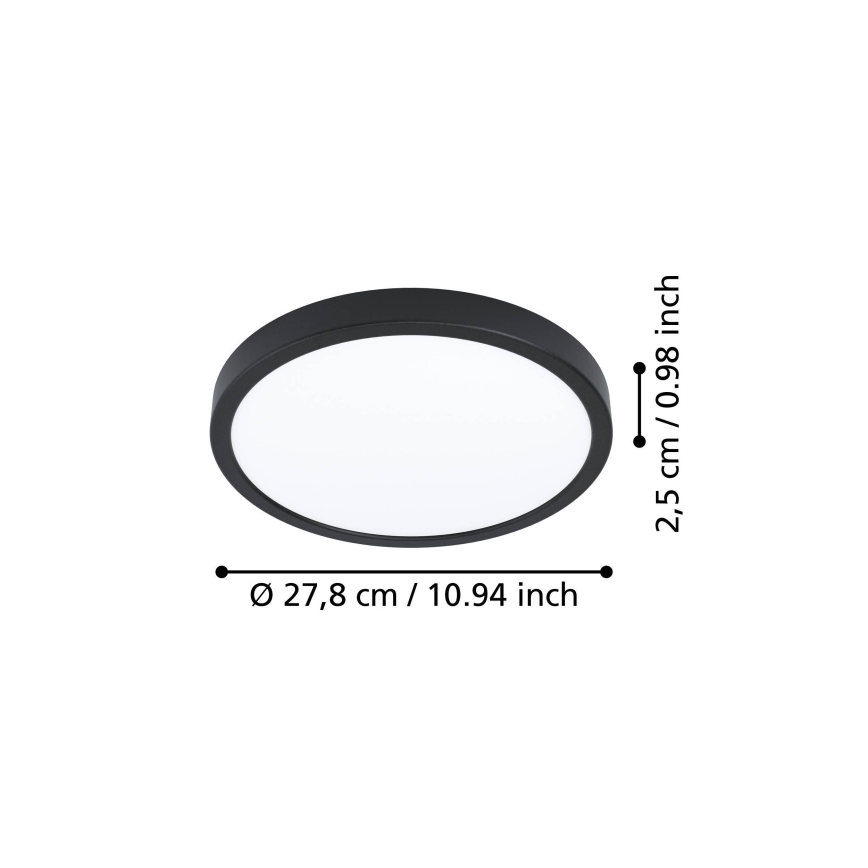 Eglo - LED laevalgusti LED/14,2W/230V 2700/4000/6500K läbimõõt 27,8 cm must