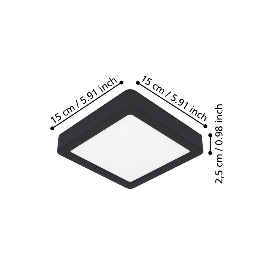 Eglo - LED-laelamp LED/7W/230V 2700/4000/6500K 15x15cm must