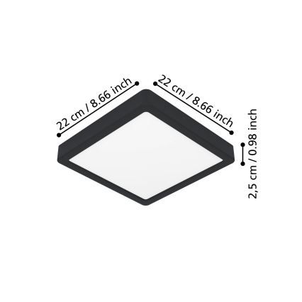 Eglo - LED laelamp LED/10,5W/230V 2700/4000/6500K 22x22cm must