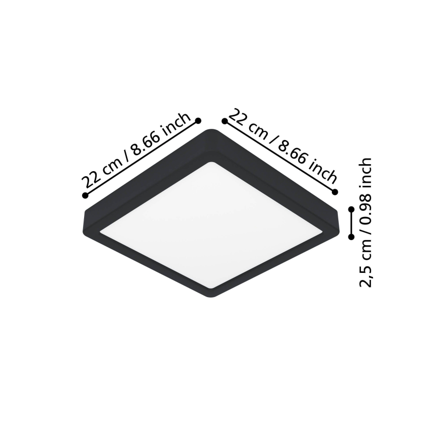 Eglo - LED laelamp LED/10,5W/230V 2700/4000/6500K 22x22cm must