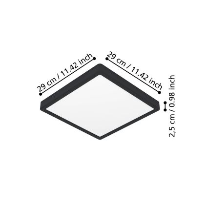 Eglo - LED laevalgusti LED/13W/230V 2700/4000/6500K 29x29cm must