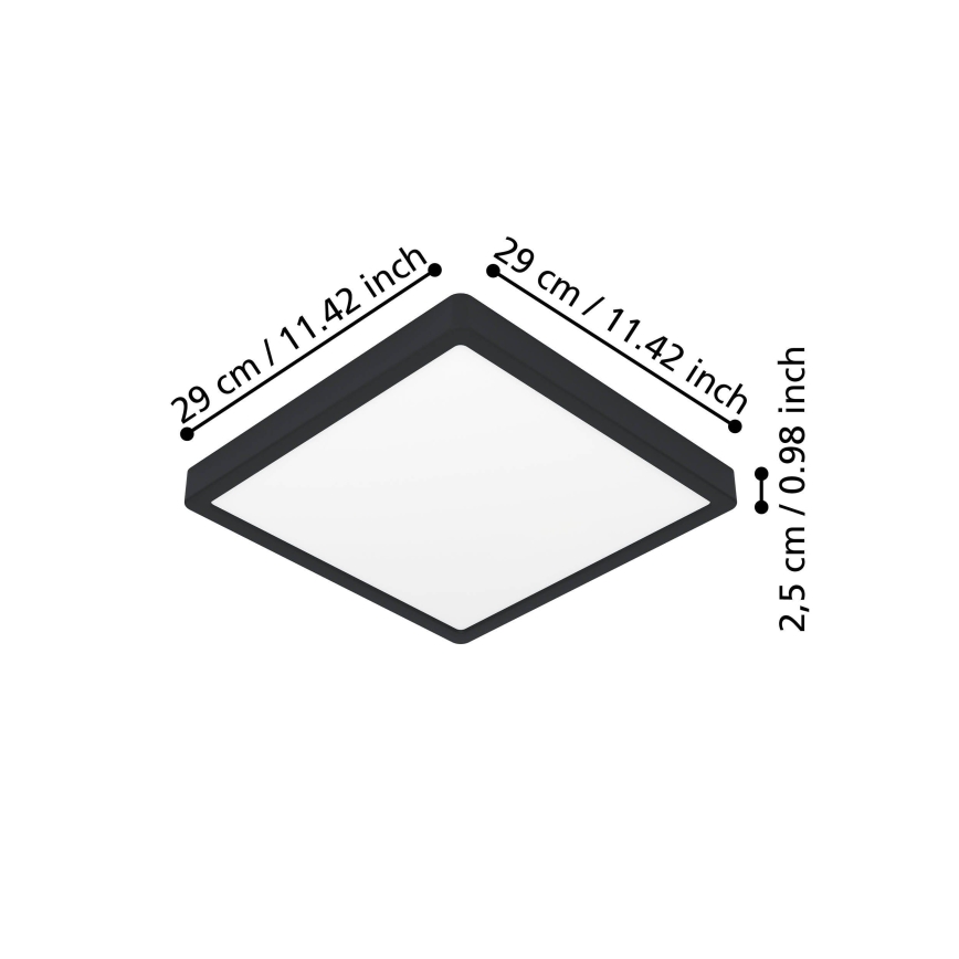 Eglo - LED laevalgusti LED/13W/230V 2700/4000/6500K 29x29cm must