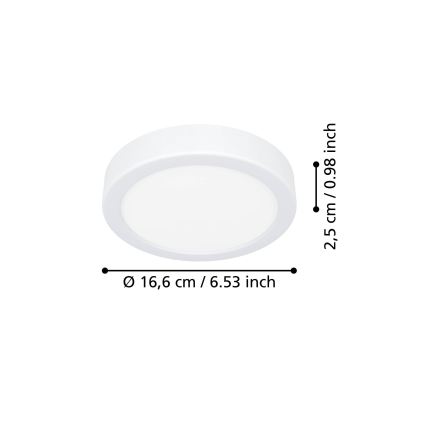 Eglo - LED laelamp LED/7,5W/230V 2700/4000/6500K läbimõõt 16,6 cm valge