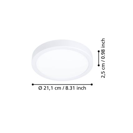Eglo - LED laevalgusti LED/11,5W/230V 2700/4000/6500K läbimõõt 21,1 cm valge