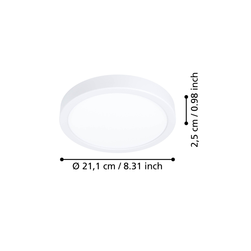 Eglo - LED laevalgusti LED/11,5W/230V 2700/4000/6500K läbimõõt 21,1 cm valge
