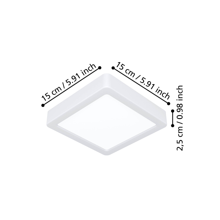 Eglo - LED laelamp LED/7W/230V 2700/4000/6500K 15x15 cm valge