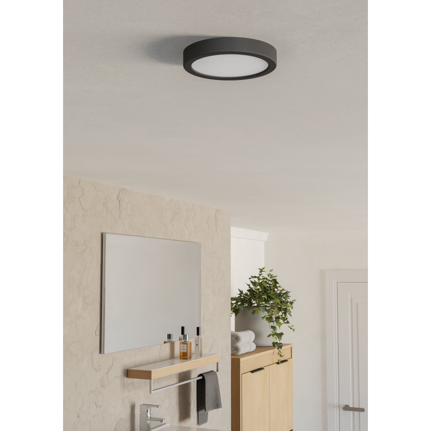 Eglo - LED vannitoa laevalgusti LED/7,5W/230V läbimõõt 16,6 cm IP44 must
