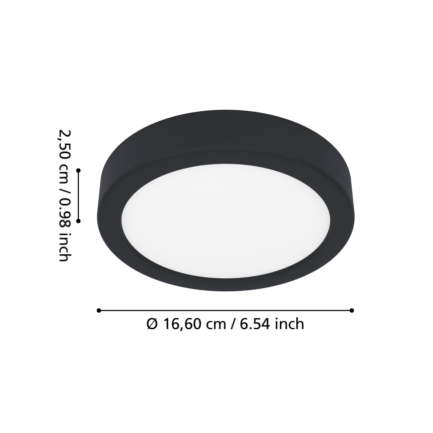 Eglo - LED vannitoa laevalgusti LED/7,5W/230V läbimõõt 16,6 cm IP44 must