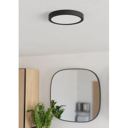 Eglo - LED vannitoa laevalgusti LED/11,5W/230V 2700/4000/6500K läbimõõt 21,1 cm IP44 must