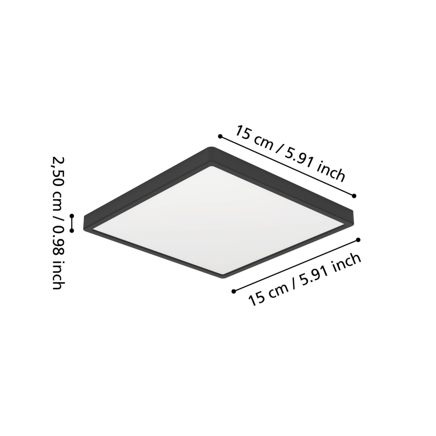 Eglo - LED-vannitoa laelamp LED/7W/230V 15x15 cm IP44 must