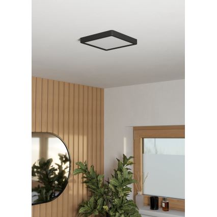 Eglo - LED vannitoa laevalgusti LED/10,5W/230V 2700/4000/6500K 22x22 cm IP44 must