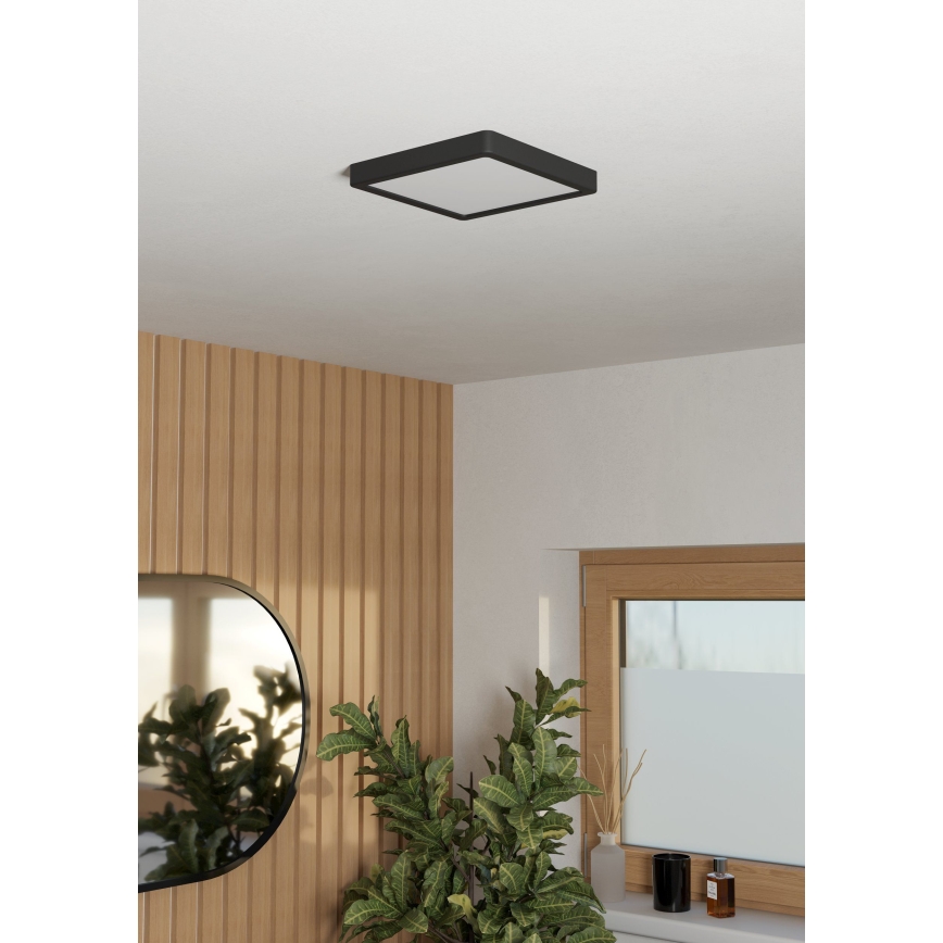 Eglo - LED vannitoa laevalgusti LED/10,5W/230V 2700/4000/6500K 22x22 cm IP44 must
