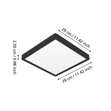 Eglo - LED vannitoa laelamp LED/13W/230V 2700/4000/6500K 29x29 cm IP44 must