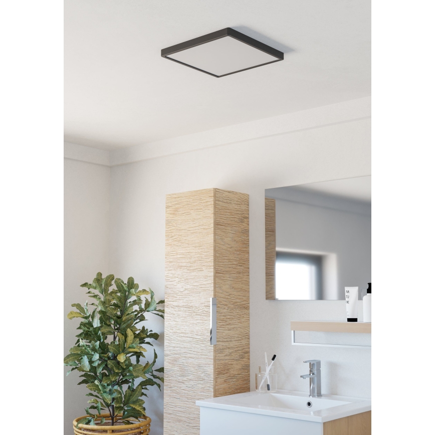 Eglo - LED vannitoa laelamp LED/13W/230V 29x29 cm IP44 must