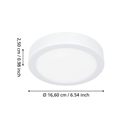 Eglo - LED vannitoa laevalgusti LED/7,5W/230V 2700/4000/6500K läbimõõt 16,6 cm IP44 valge