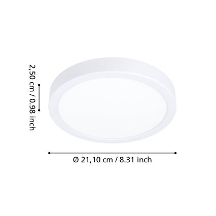 Eglo - LED-vannitoa laevalgusti LED/11,5 W/230 V Ø 21,1 cm IP44 valge