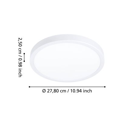 Eglo - LED vannitoa laevalgusti LED/14,2W/230V 2700/4000/6500K läbimõõt 27,8 cm IP44 valge