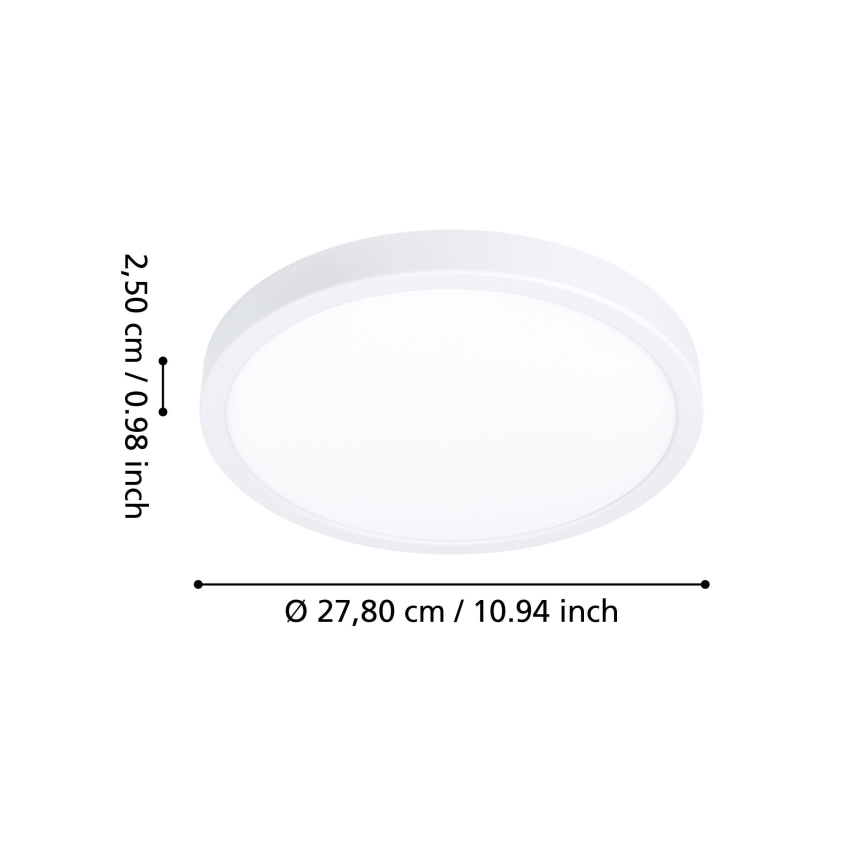 Eglo - LED vannitoa laevalgusti LED/14,2W/230V 2700/4000/6500K läbimõõt 27,8 cm IP44 valge
