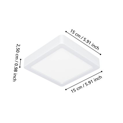 Eglo - vannitoa LED-laelamp LED/7W/230V 2700/4000/6500K 15x15 cm IP44 valge