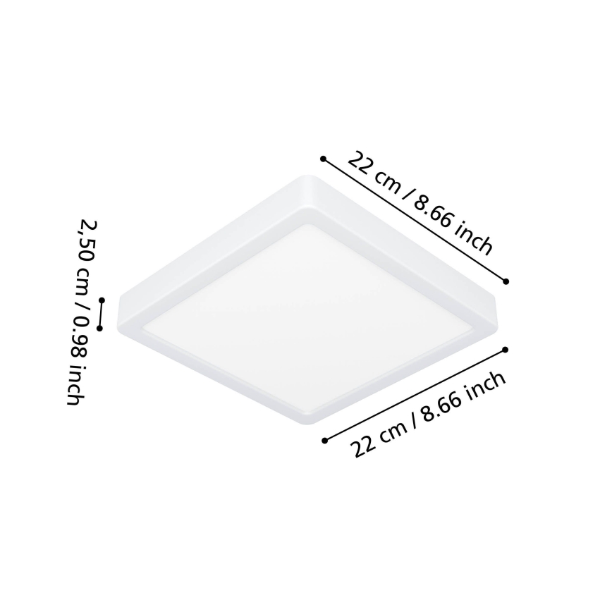 Eglo - LED vannitoa laelamp LED/10,5W/230V 2700/4000/6500K 22x22 cm IP44 valge