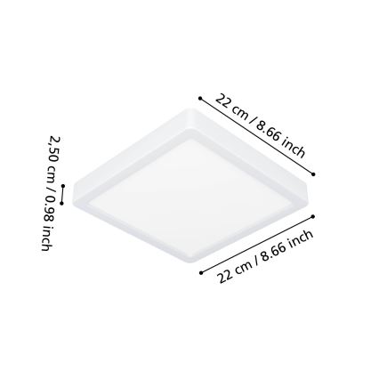 Eglo - LED vannitoa laevalgusti LED/10,5W/230V 22x22 cm IP44 valge