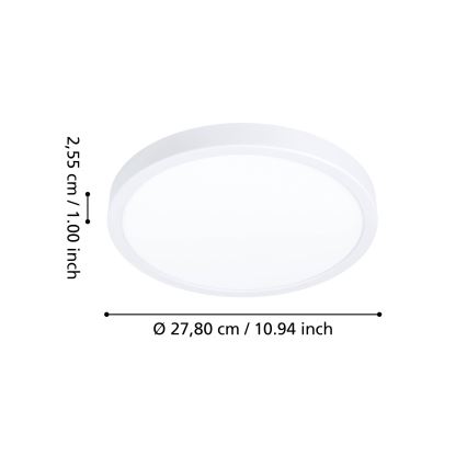 Eglo - hämardatav LED RGBW vannitoa laelamp LED/14,3W/230V 2700-6500K läbimõõt 27,8 cm IP44 valge