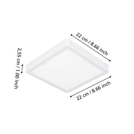 Eglo - LED RGBW hämardatav vannitoa laelamp LED/10,5W/230V 2700-6500K 22x22 cm IP44 valge