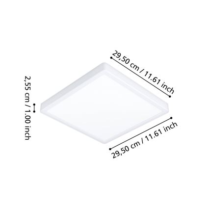 Eglo - LED RGBW hämardatav vannitoa laevalgusti LED/13,5W/230V 2700-6500K 29,5x29,5 cm IP44 valge